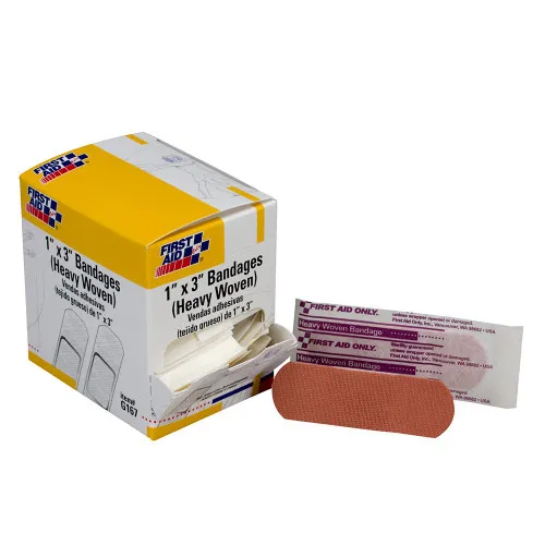 First Aid Only G167 1"X3" Heavy Woven Fabric Bandages, 50 Per Box - In Limited Stock